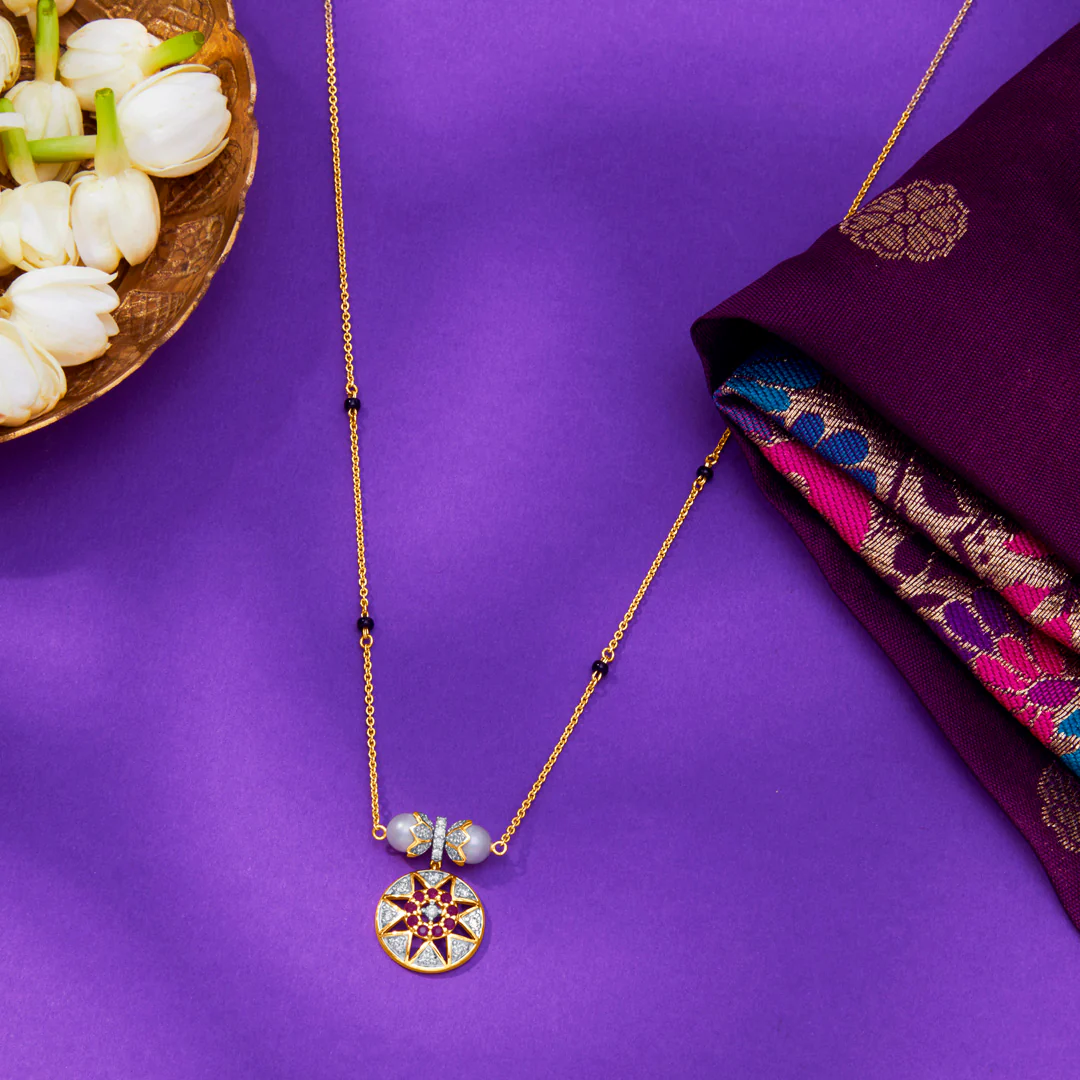 Crimson Grace Gold & Diamond Modern Mangalsutra for Women