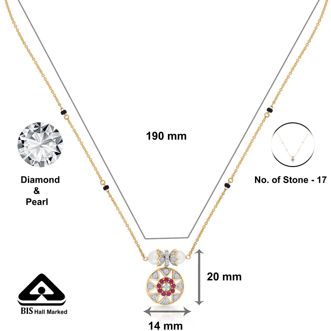 Crimson Grace Gold & Diamond Modern Mangalsutra for Women - Image 2