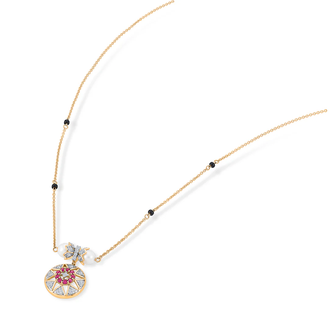 Crimson Grace Gold & Diamond Modern Mangalsutra for Women - Image 4