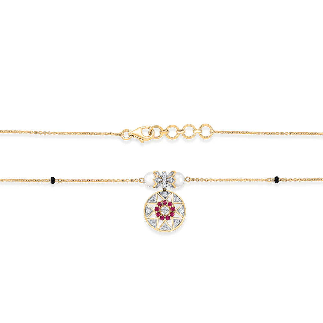 Crimson Grace Gold & Diamond Modern Mangalsutra for Women - Image 5