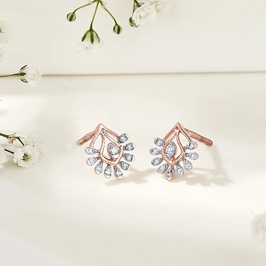 Crystal Canopy Rose Gold Stud Earring for Women