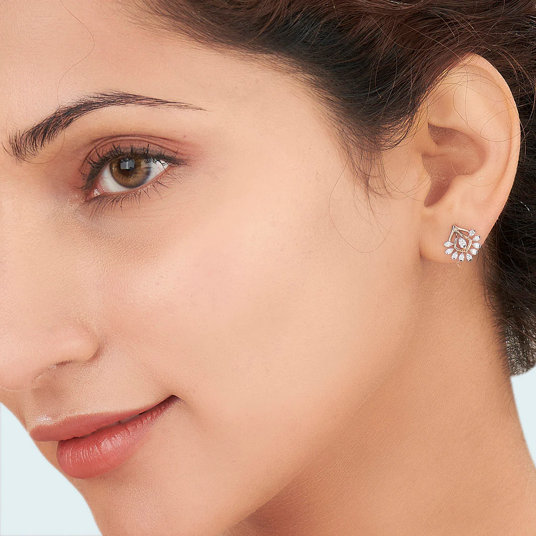 Crystal Canopy Rose Gold Stud Earring for Women - Image 2