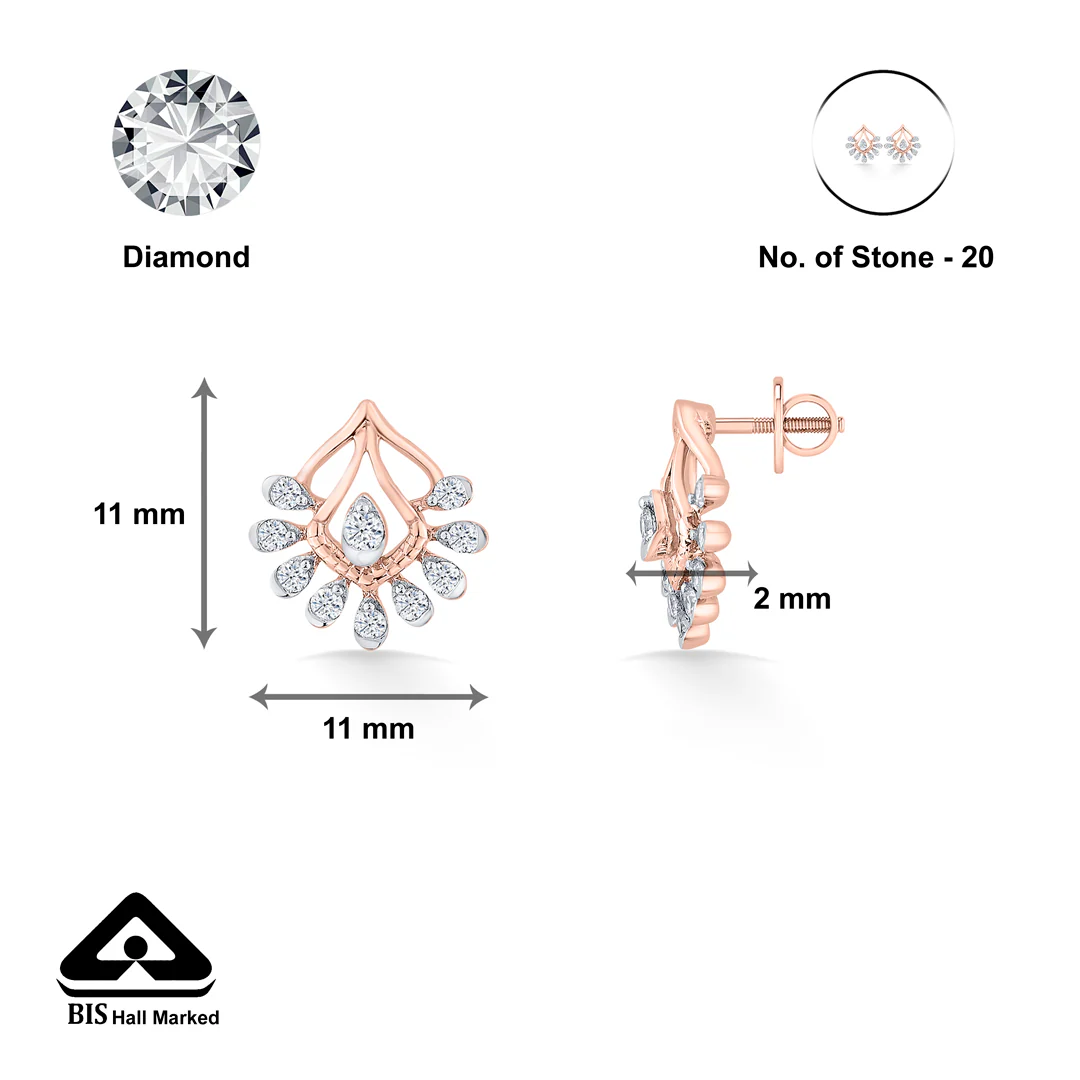 Crystal Canopy Rose Gold Stud Earring for Women - Image 5
