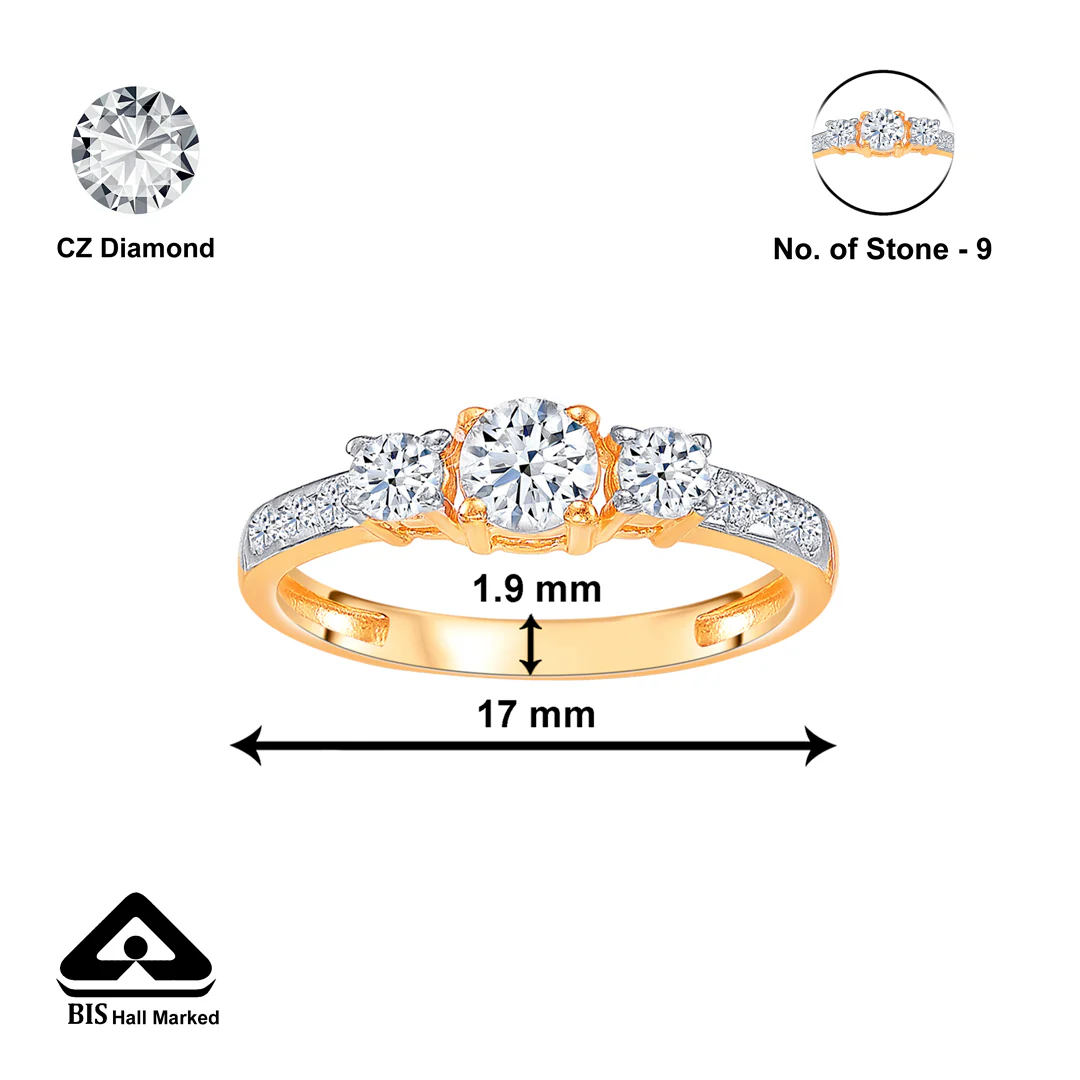 Crystal Cascade Gold Engagement Ring For Women - Image 2