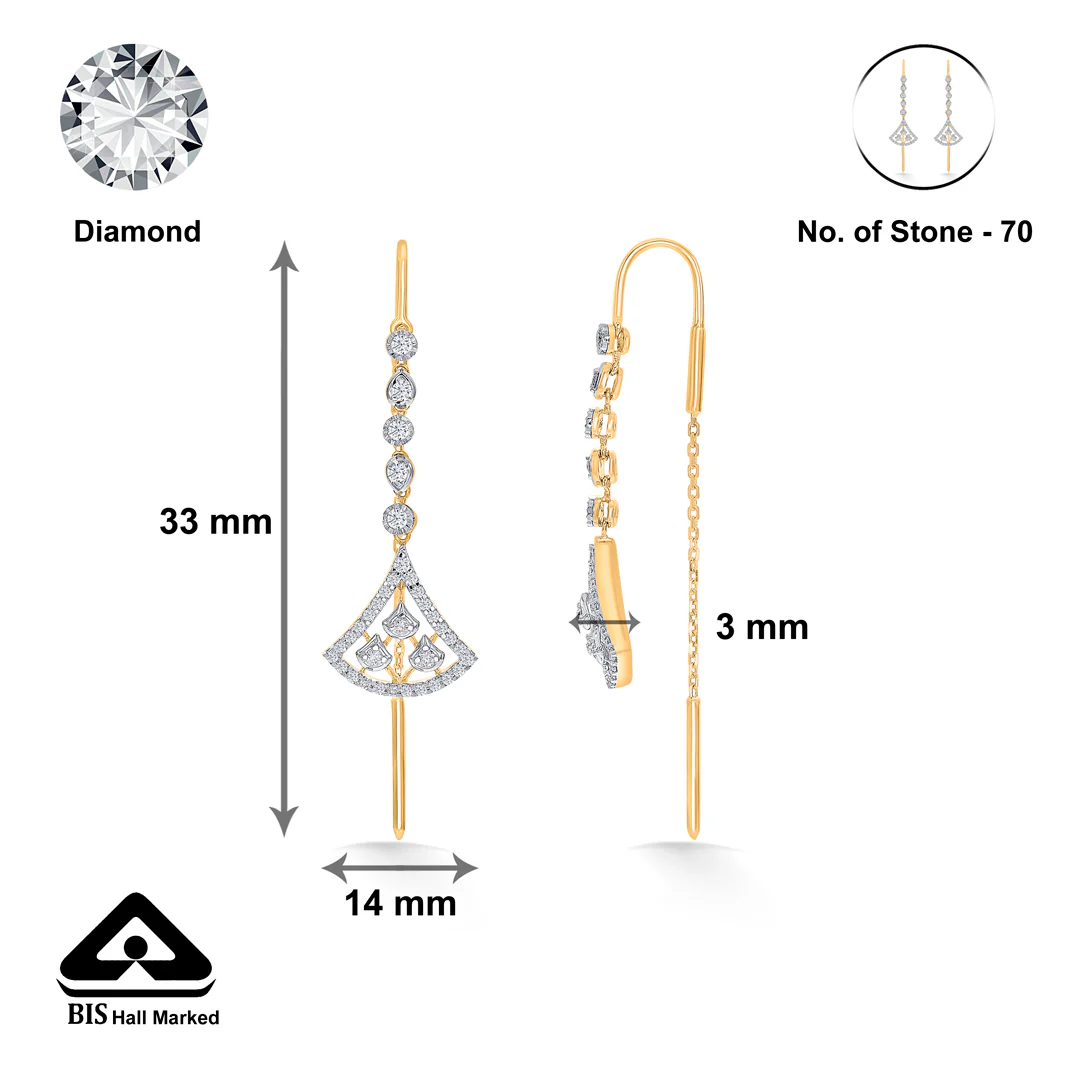 Crystal Horizon Gold Dangler Earring For Women - Image 5