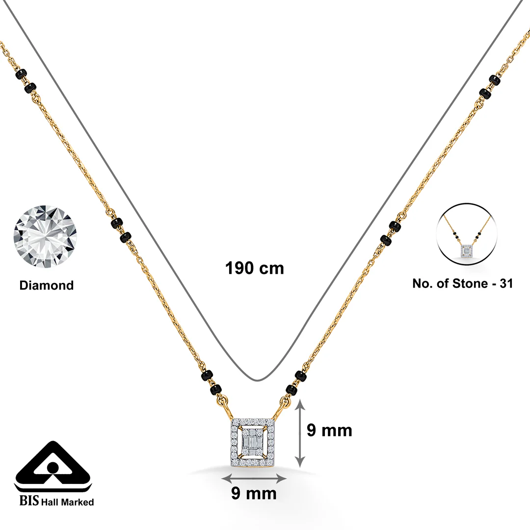 Cubic Spark Gold & Diamond Modern Mangalsutra For Women - Image 5