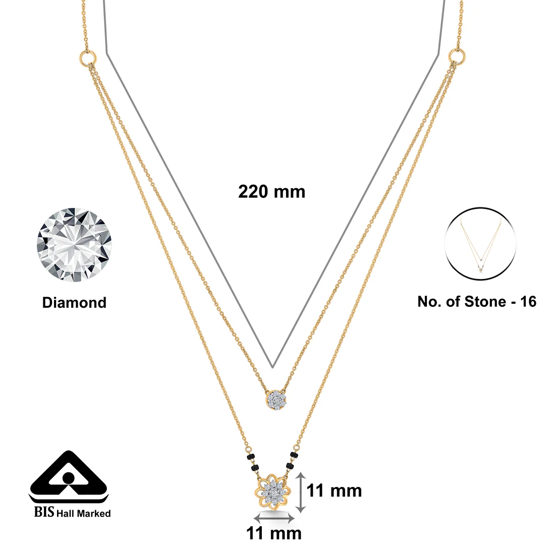 Dainty Bond Gold & Diamond Modern Mangalsutra for Women - Image 2
