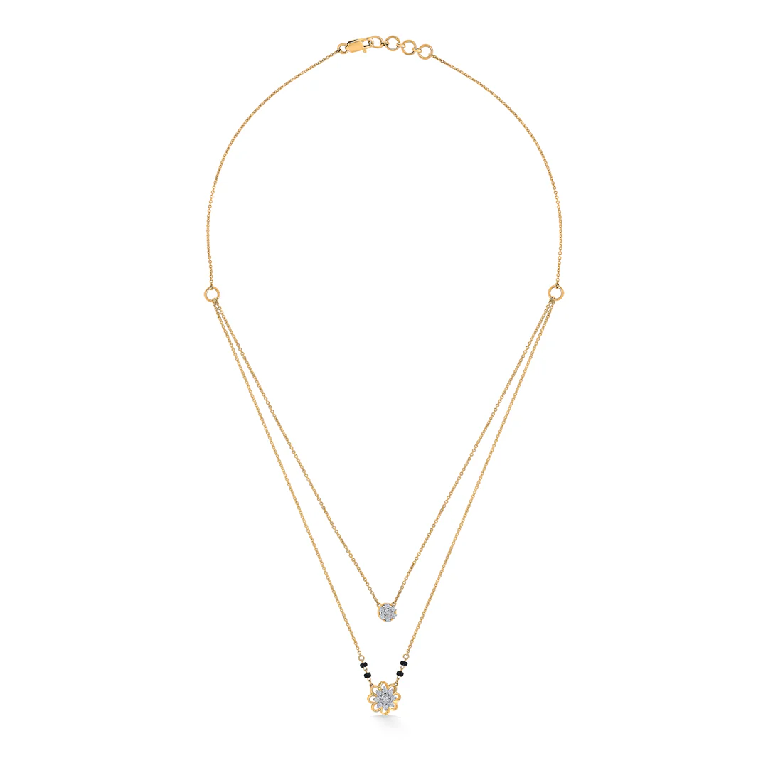 Dainty Bond Gold & Diamond Modern Mangalsutra for Women - Image 3