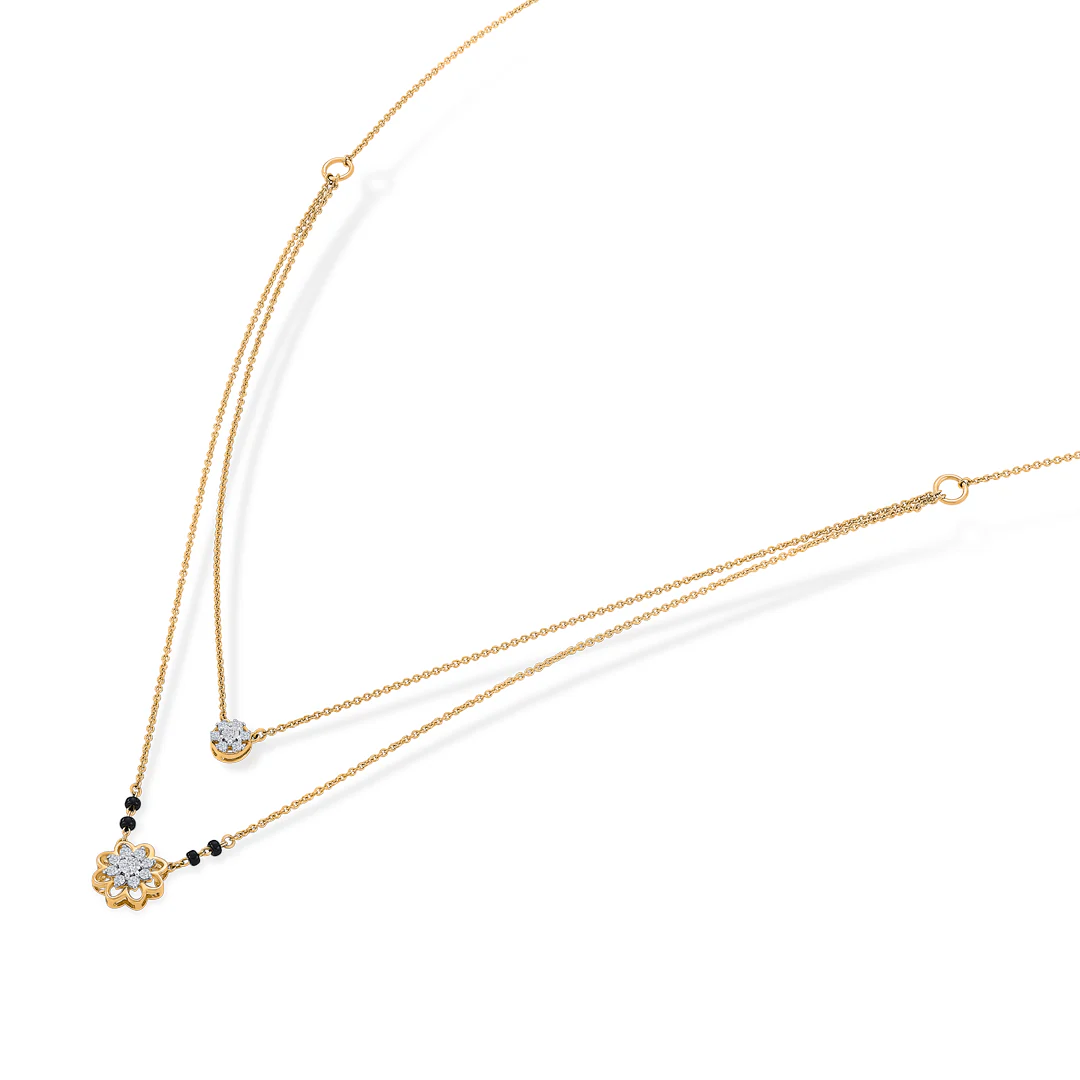 Dainty Bond Gold & Diamond Modern Mangalsutra for Women - Image 4
