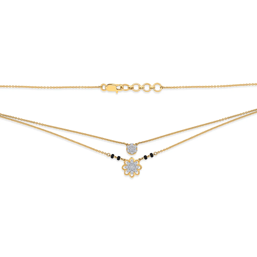 Dainty Bond Gold & Diamond Modern Mangalsutra for Women - Image 5