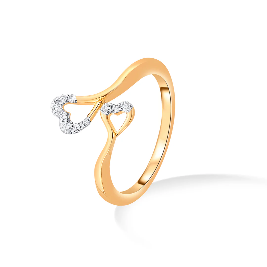 Dancing Hearts Gold & Diamond Ring - Image 2