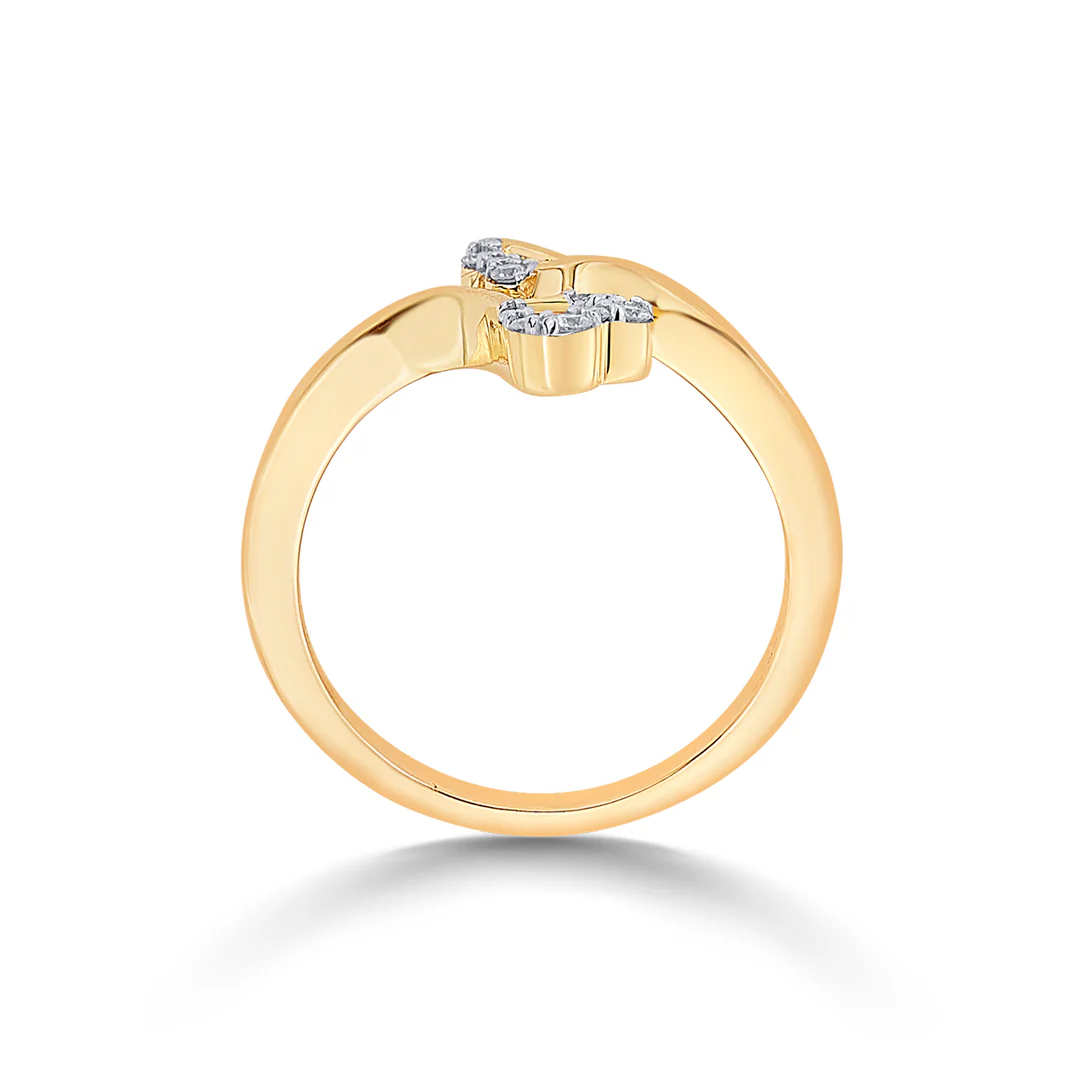 Dancing Hearts Gold & Diamond Ring - Image 3