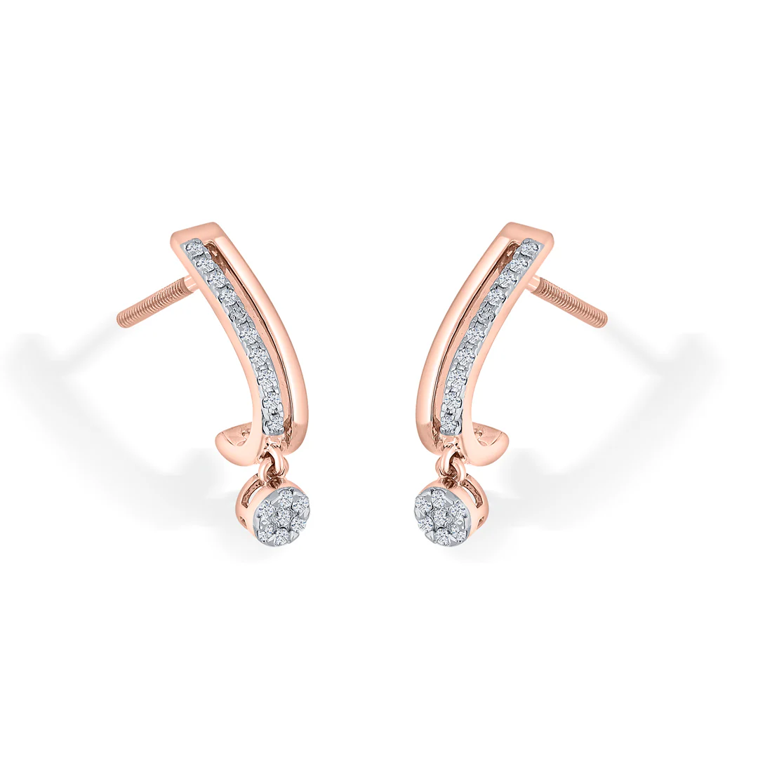 Dangleva Glow Gold Stud Diamond Earring - Image 2