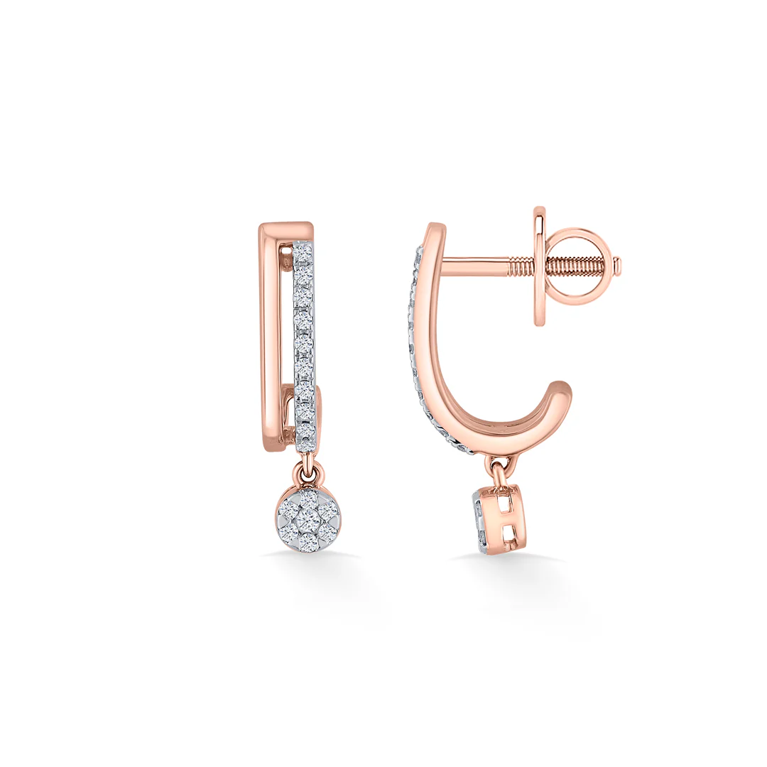 Dangleva Glow Gold Stud Diamond Earring - Image 3