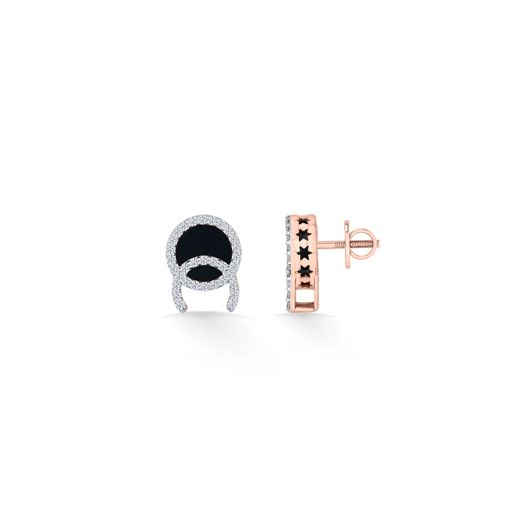 Dark Radiance Rose Gold Stud Diamond Earring For Women - Image 4