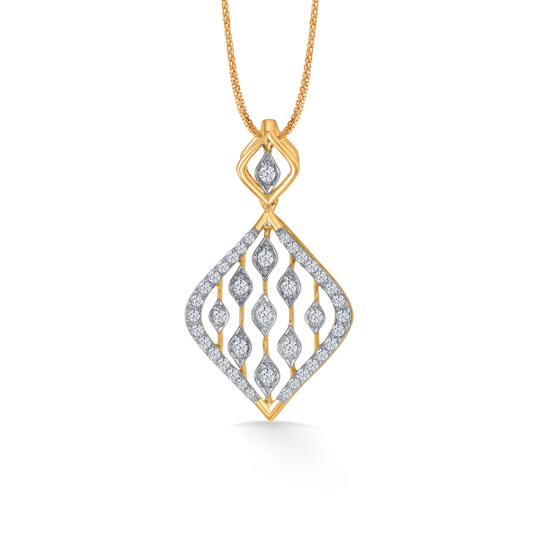 Dazzle Net Gold & Diamond Pendant set Pendant For Women - Image 5
