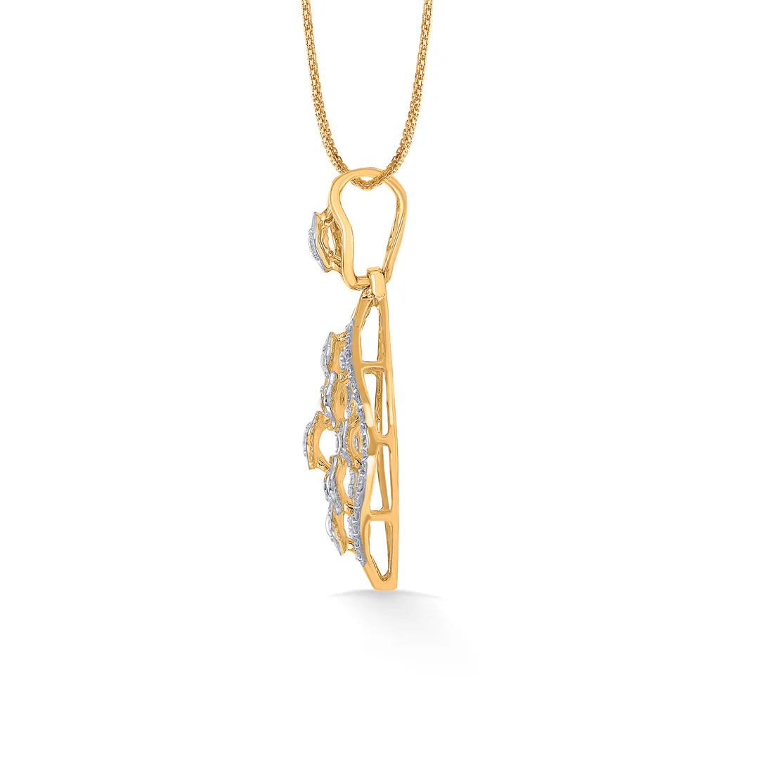 Dazzle Net Gold & Diamond Pendant set Pendant For Women - Image 6