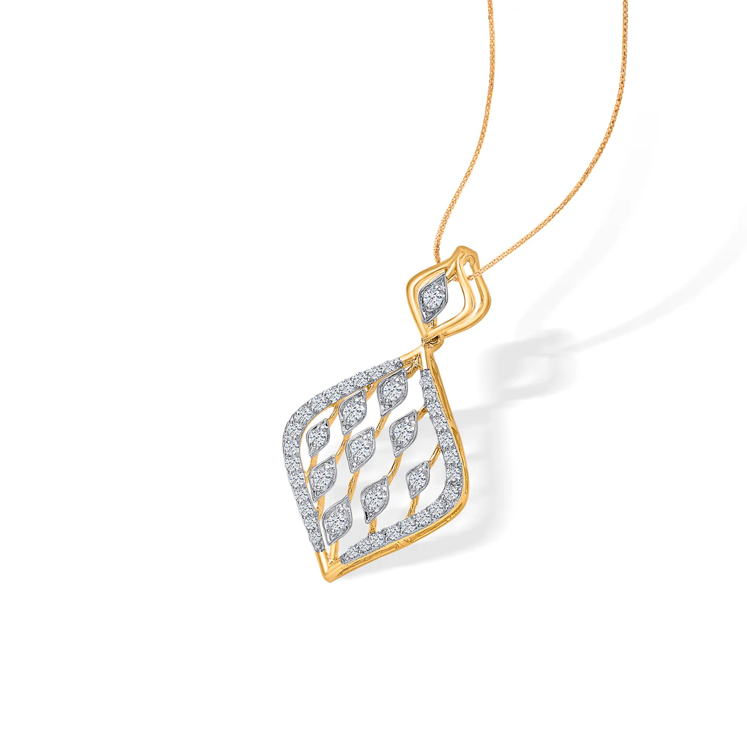 Dazzle Net Gold & Diamond Pendant set Pendant For Women - Image 7