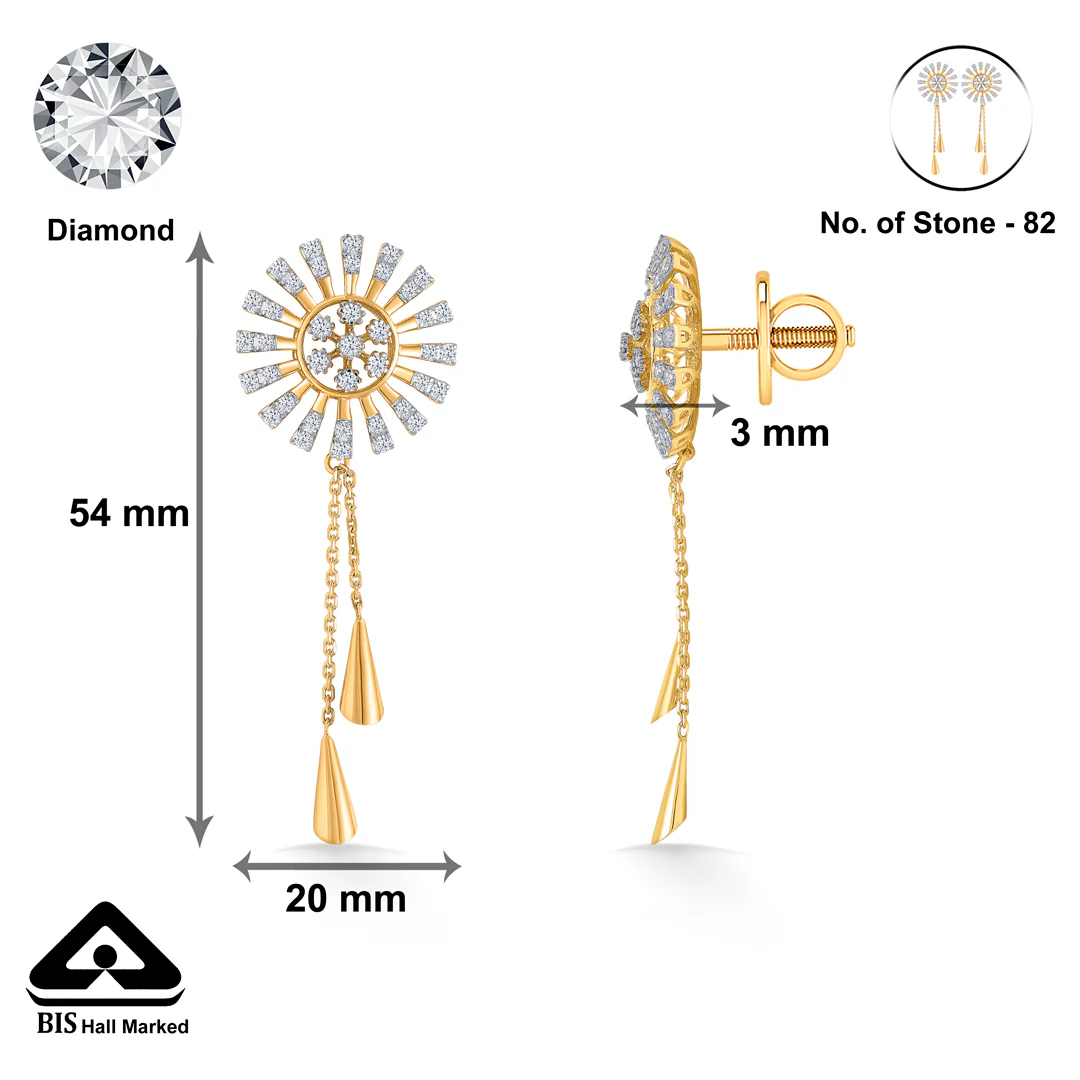 Dazzling Rays Gold & Diamond Pendant Set For Women - Image 8