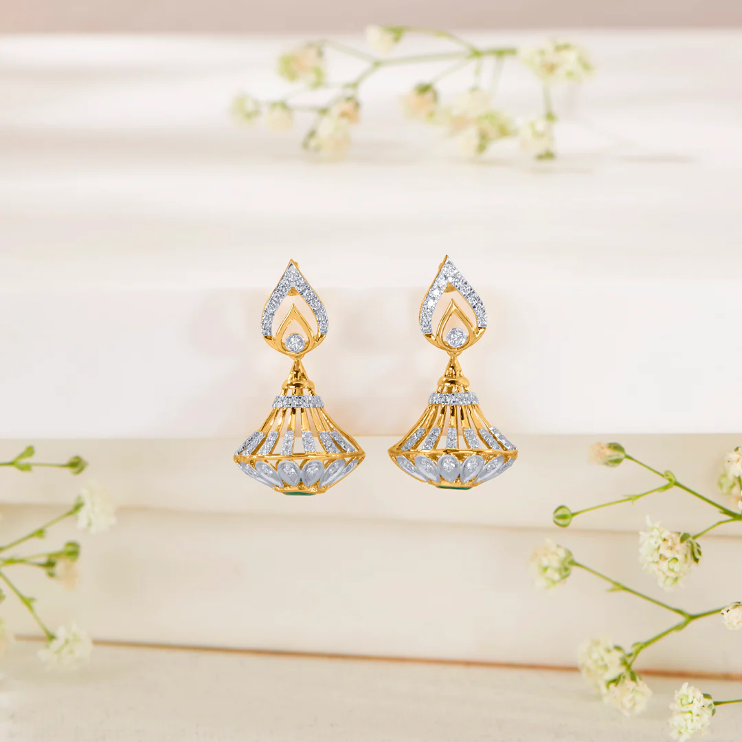 Dazzling Tinkles Gold Jhumka Earring For Women