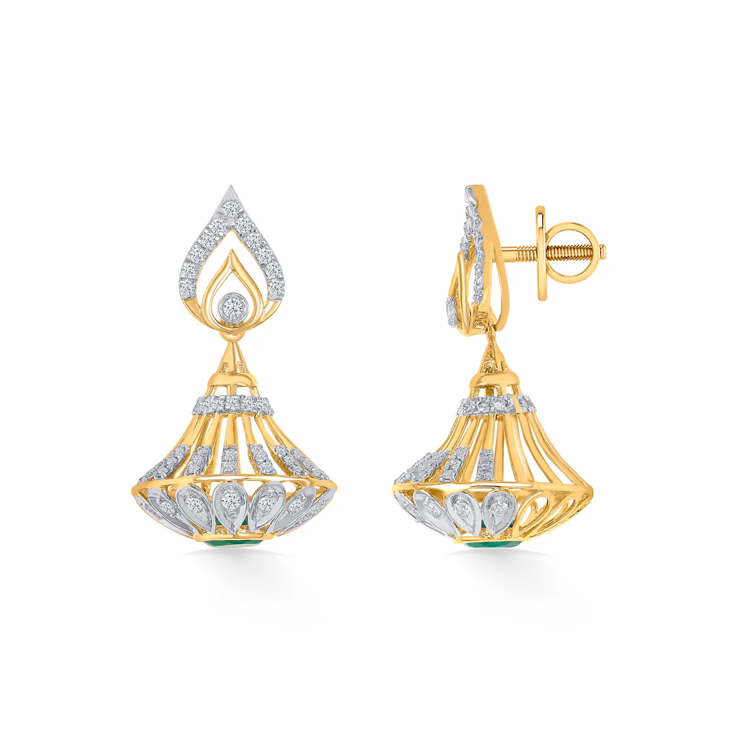 Dazzling Tinkles Gold Jhumka Earring For Women - Image 3