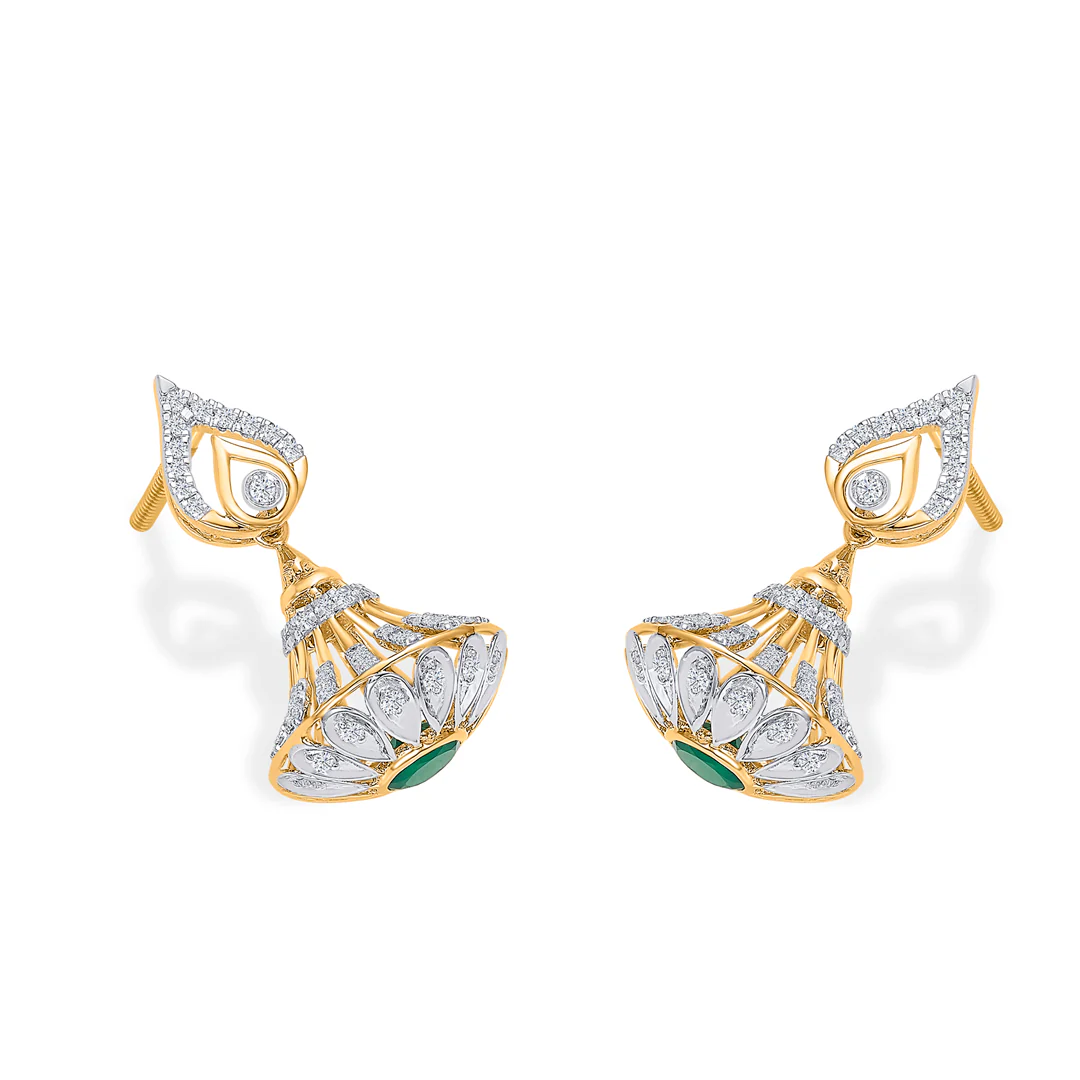 Dazzling Tinkles Gold Jhumka Earring For Women - Image 4