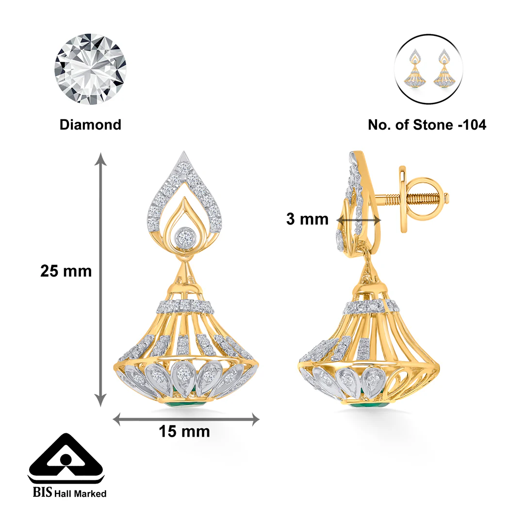 Dazzling Tinkles Gold Jhumka Earring For Women - Image 5