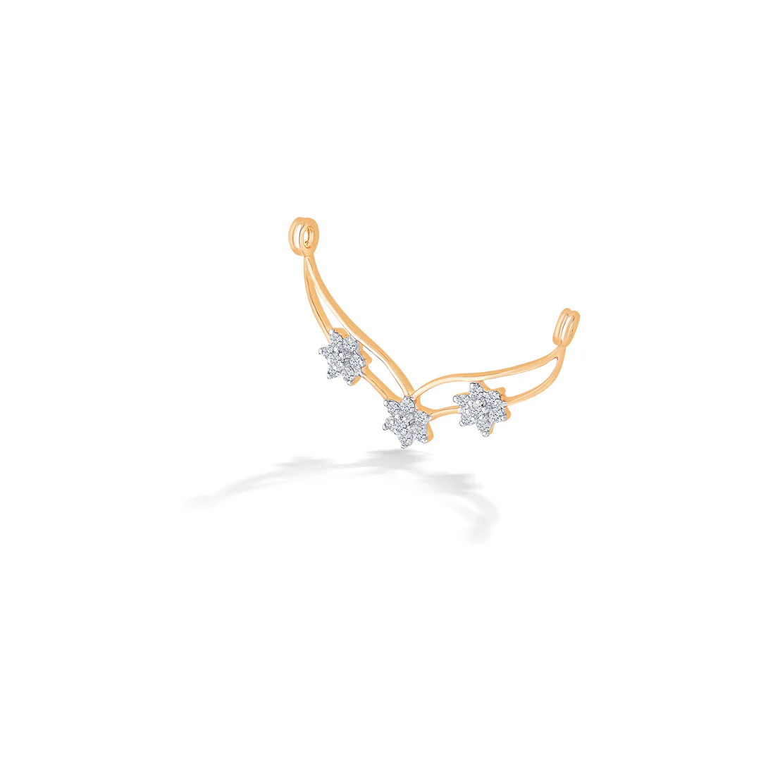 Delicate Daisies Yellow Gold & Diamond Tanmaniya Mangalsutra For Women - Image 3