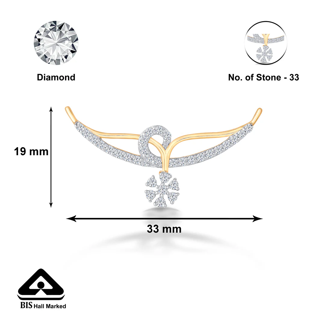 Designer Floral Yellow Gold & Diamond Tanmaniya Mangalsutra For Women - Image 5