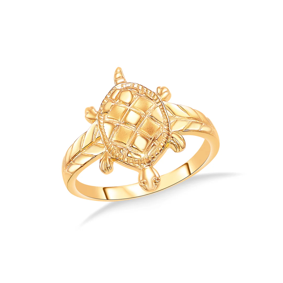 Devine Turtle Yellow Gold Men's Ring