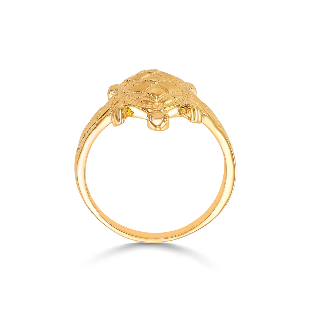 Devine Turtle Yellow Gold Men's Ring - Image 4