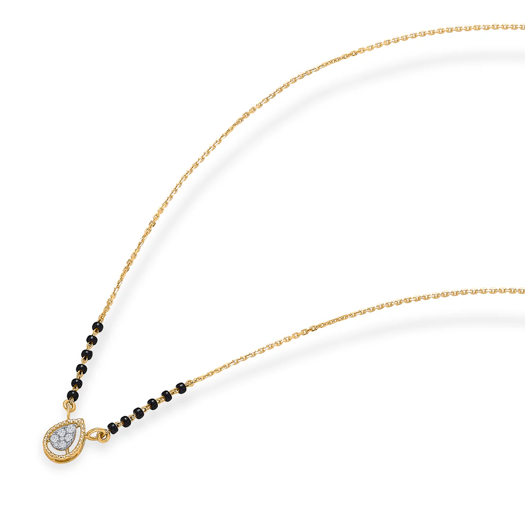 Dew light Gold & Diamond Modern Mangalsutra For Women - Image 3