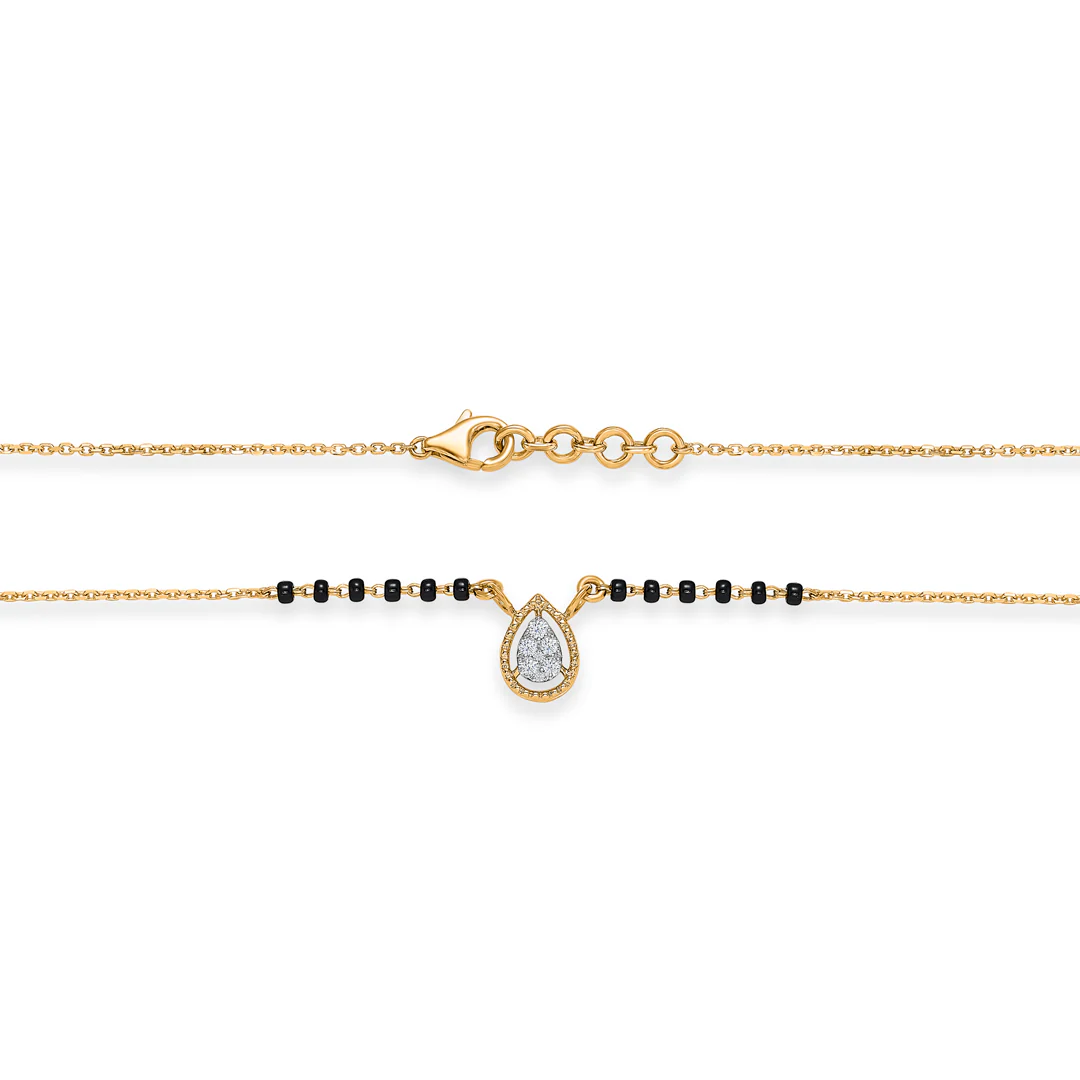 Dew light Gold & Diamond Modern Mangalsutra For Women - Image 4