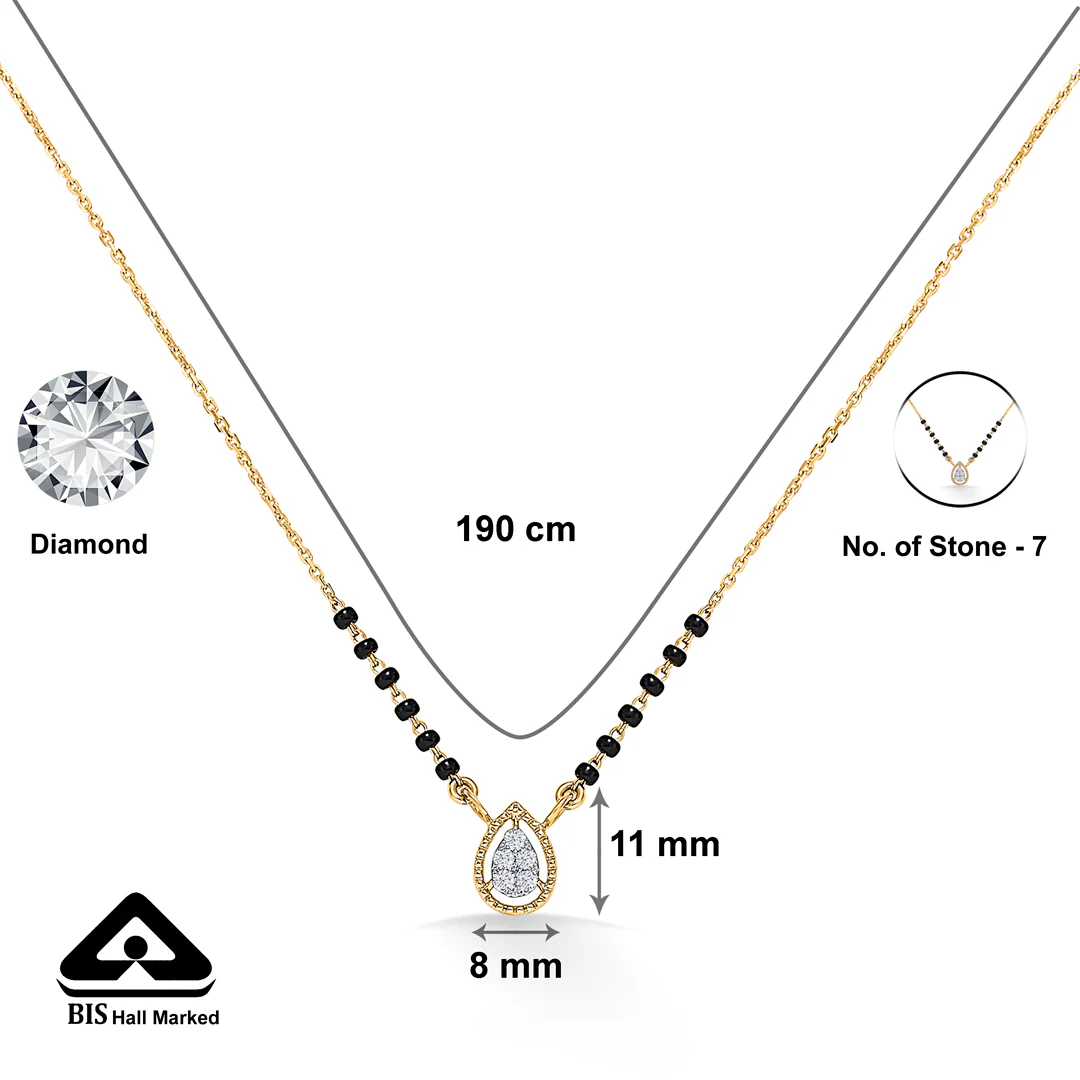 Dew light Gold & Diamond Modern Mangalsutra For Women - Image 5