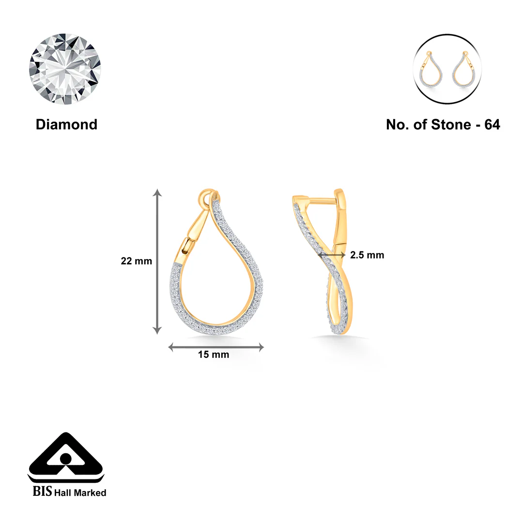 Dew Whisper Gold & Diamond Earring - Image 4
