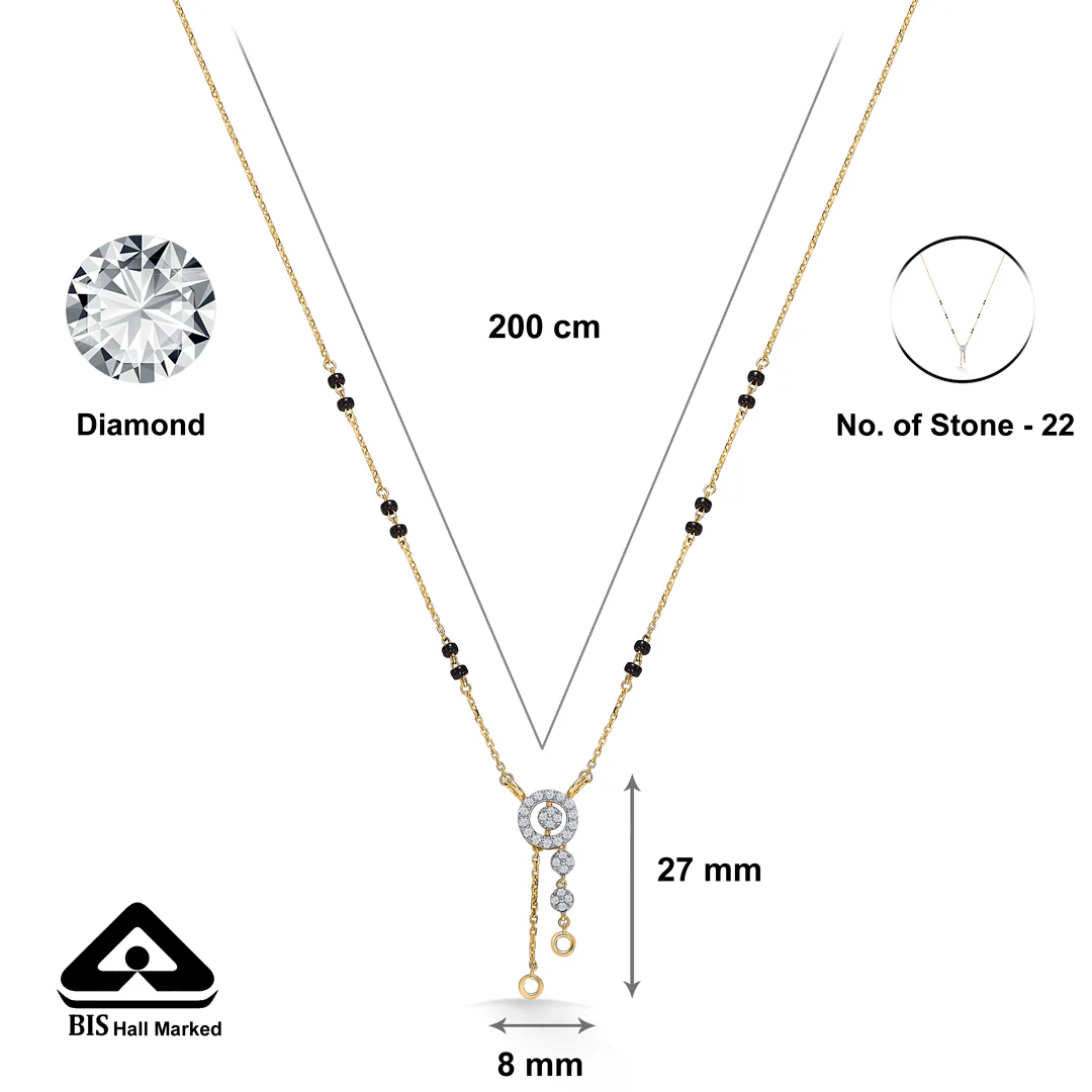 Dhaara Shine Gold & Diamond Modern Mangalsutra - Image 4