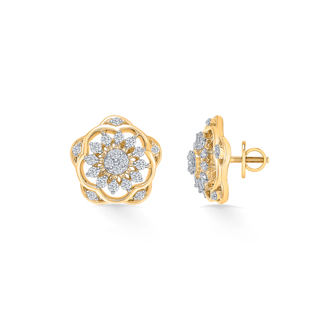 Diamond Bloomlet Gold & Diamond Earring - Image 2