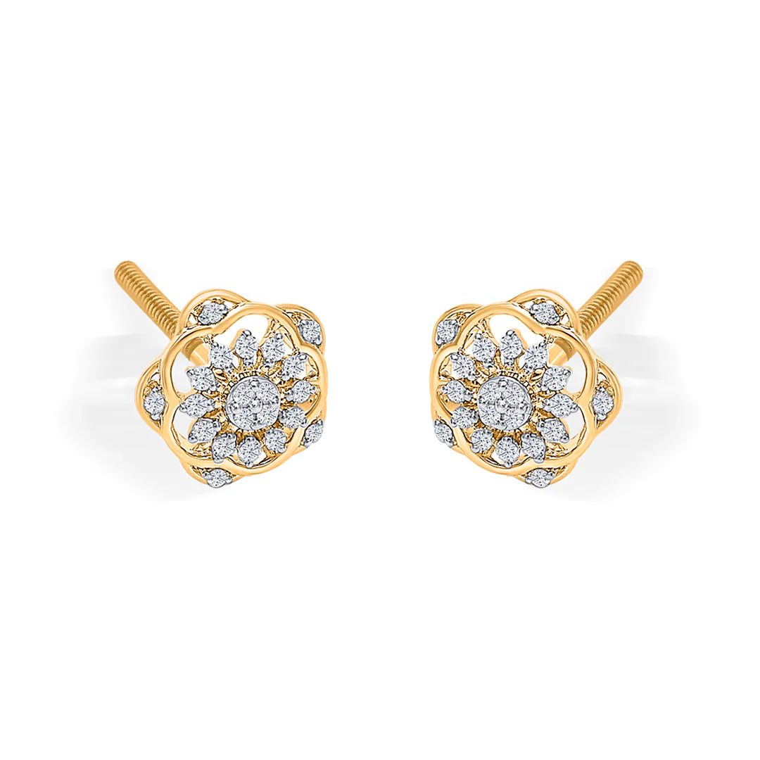Diamond Bloomlet Gold & Diamond Earring - Image 3