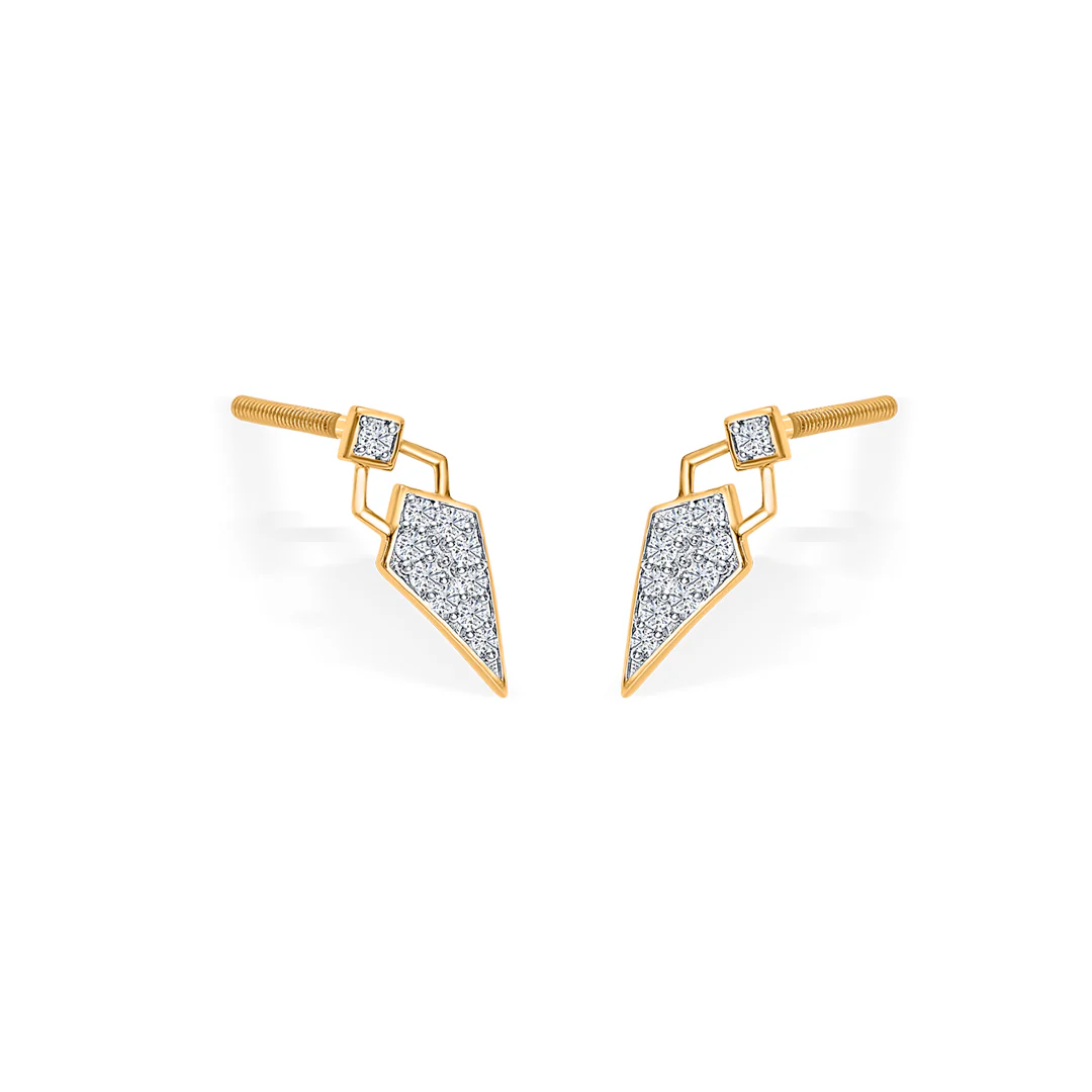 Diamond Dagger Gold & Diamond Stud Earring - Image 2