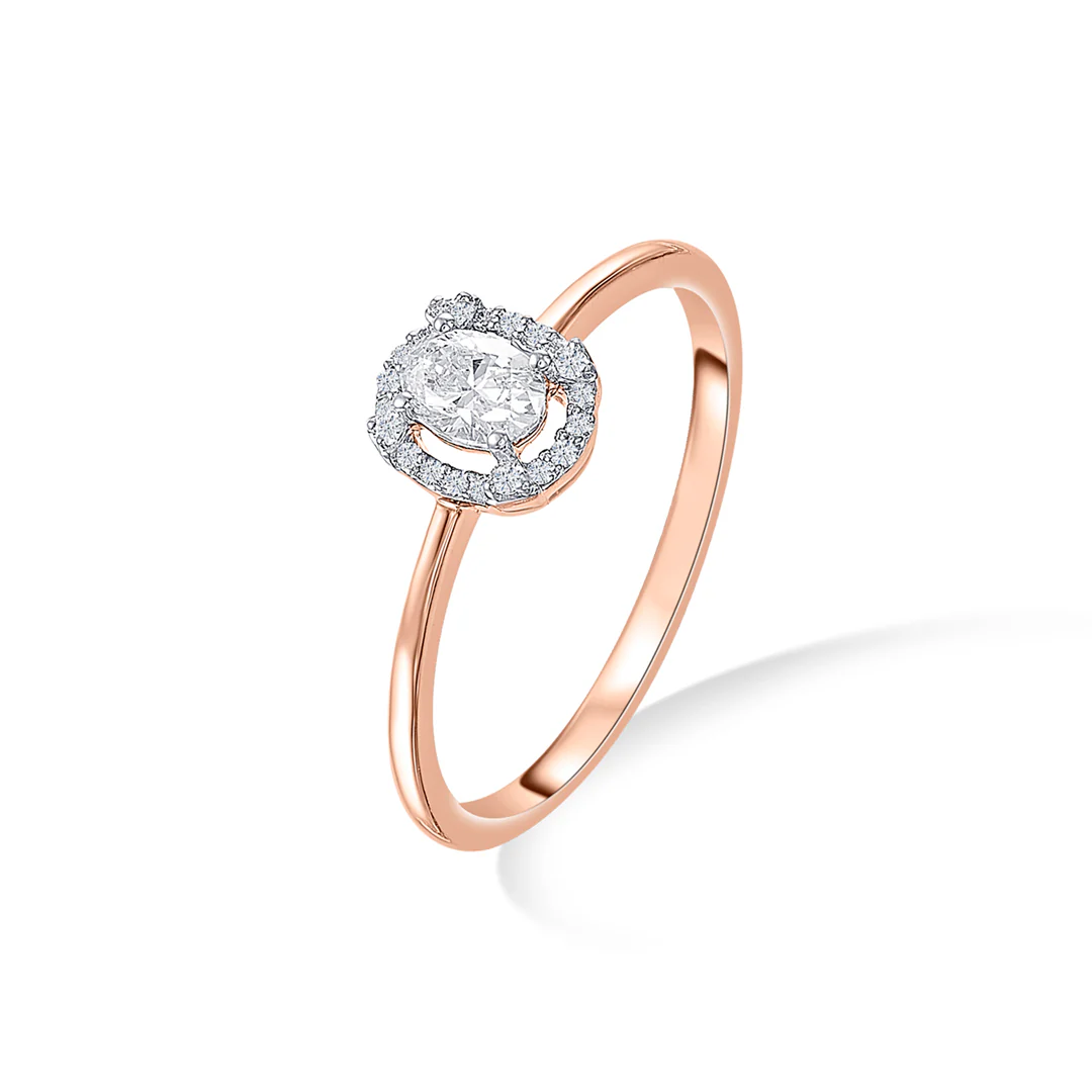 Diamond Essence Gold Ladies Ring For Women