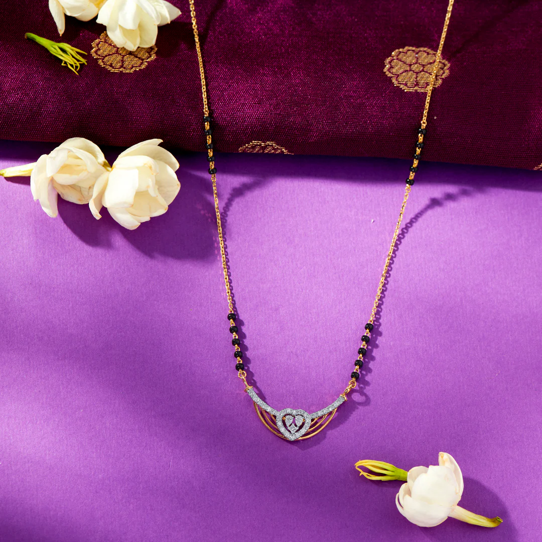 Divine Love Gold & Diamond Modern Mangalsutra For Women
