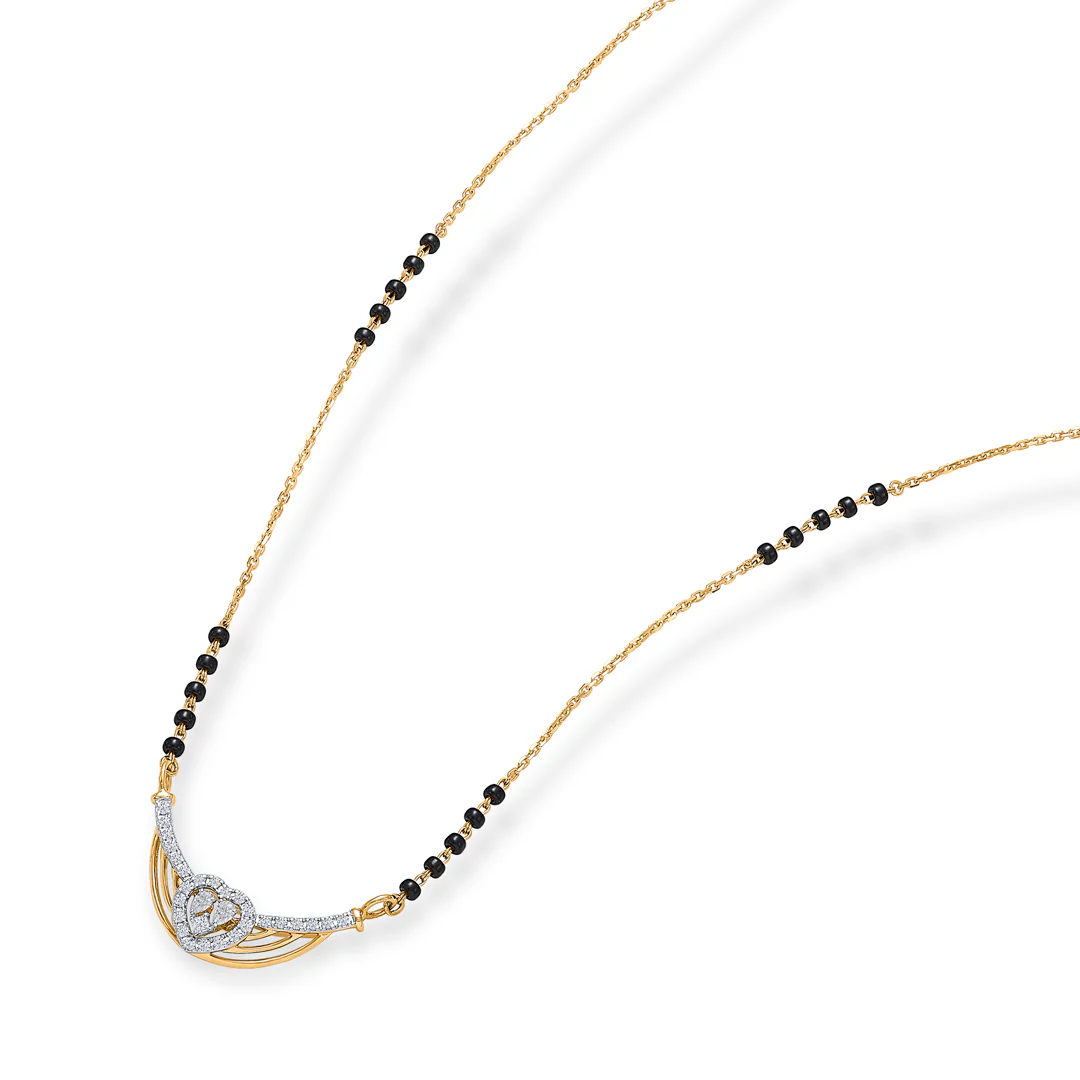 Divine Love Gold & Diamond Modern Mangalsutra For Women - Image 3