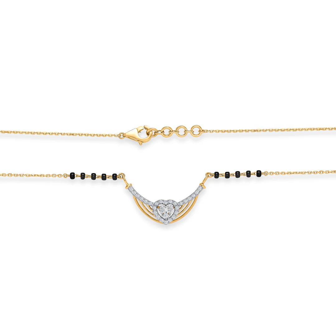 Divine Love Gold & Diamond Modern Mangalsutra For Women - Image 4
