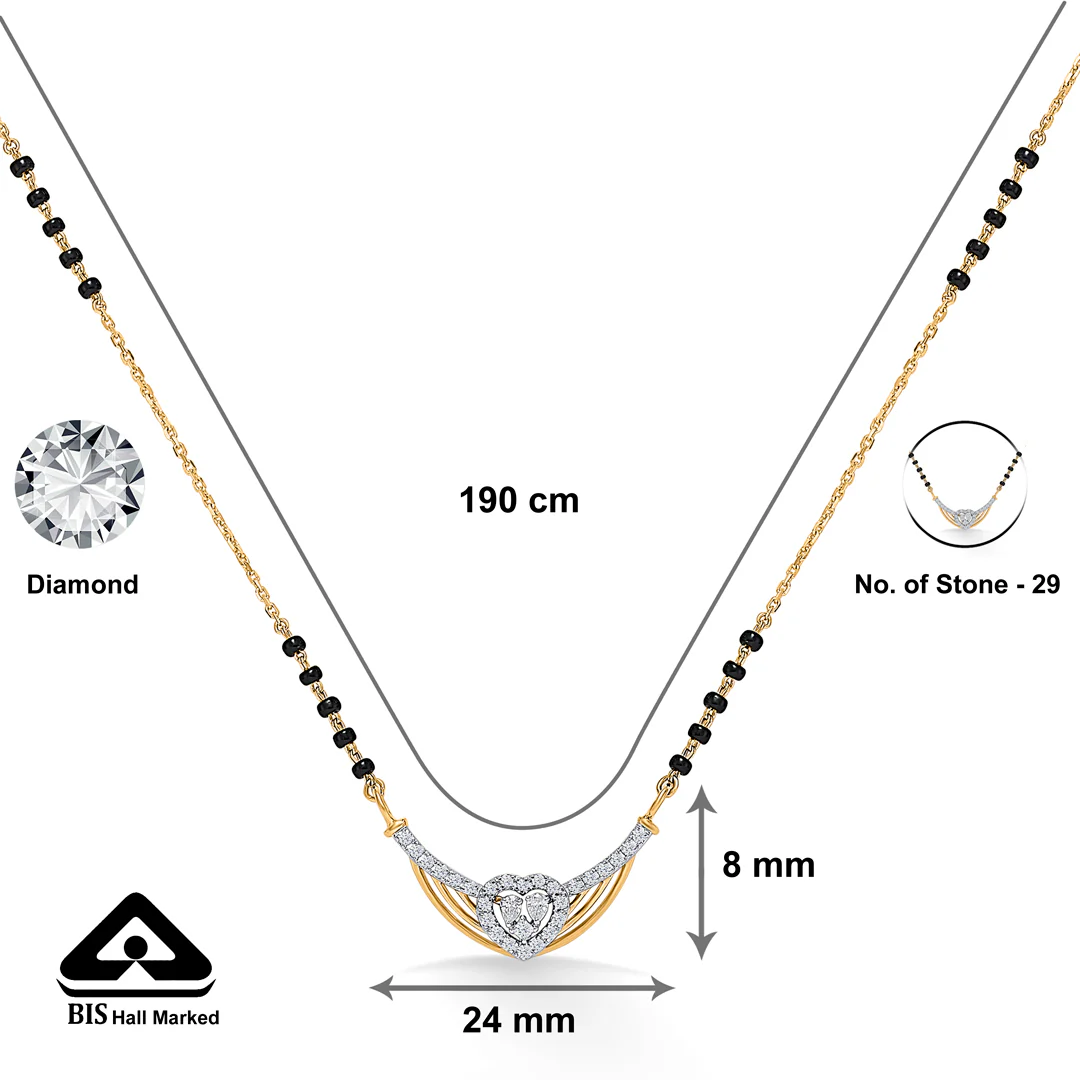 Divine Love Gold & Diamond Modern Mangalsutra For Women - Image 5