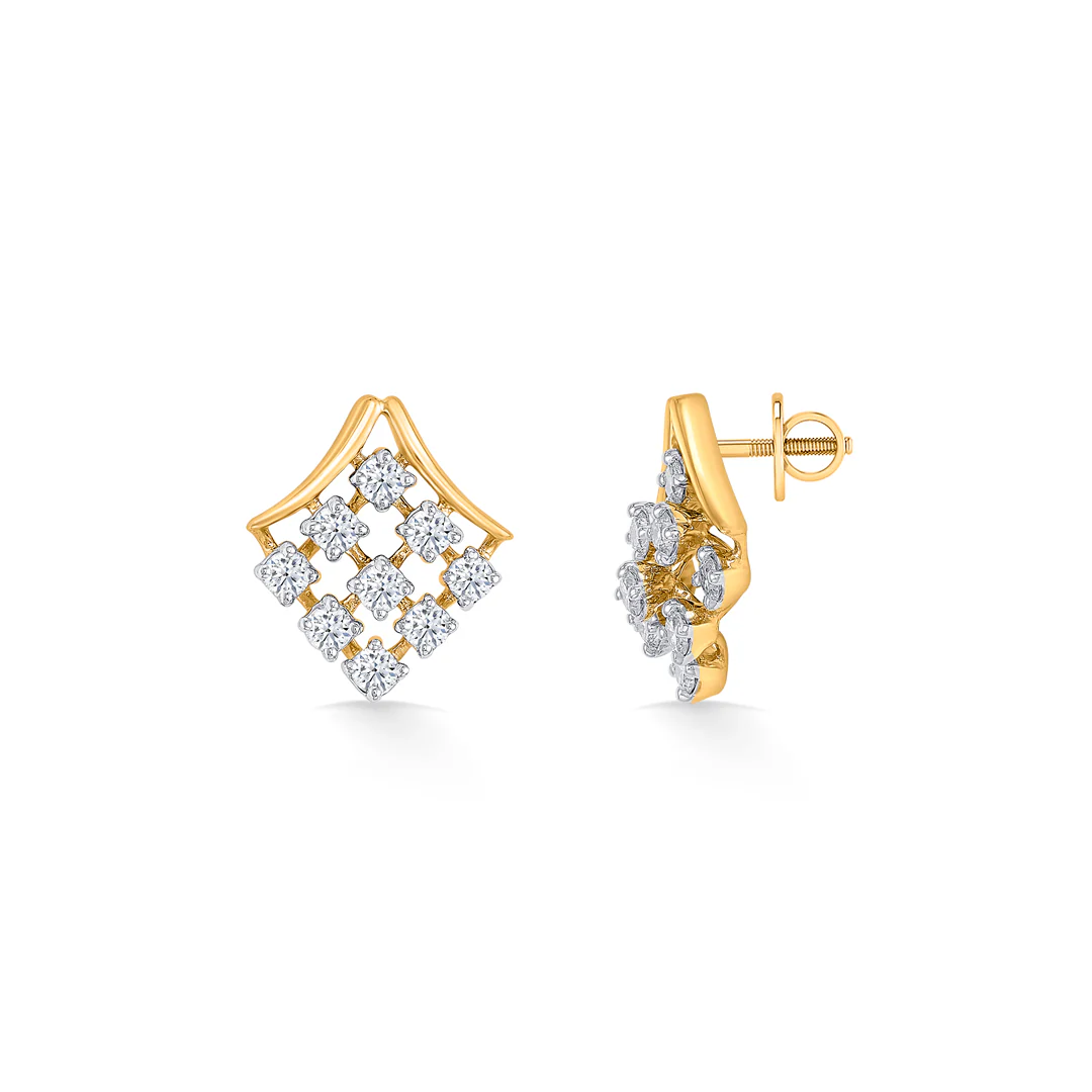 Divine Luster Gold Stud Earring For Women - Image 3