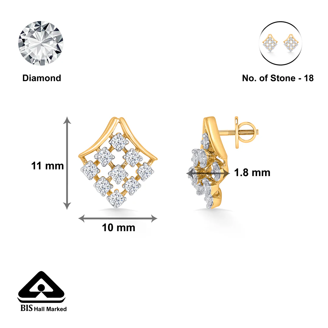 Divine Luster Gold Stud Earring For Women - Image 5