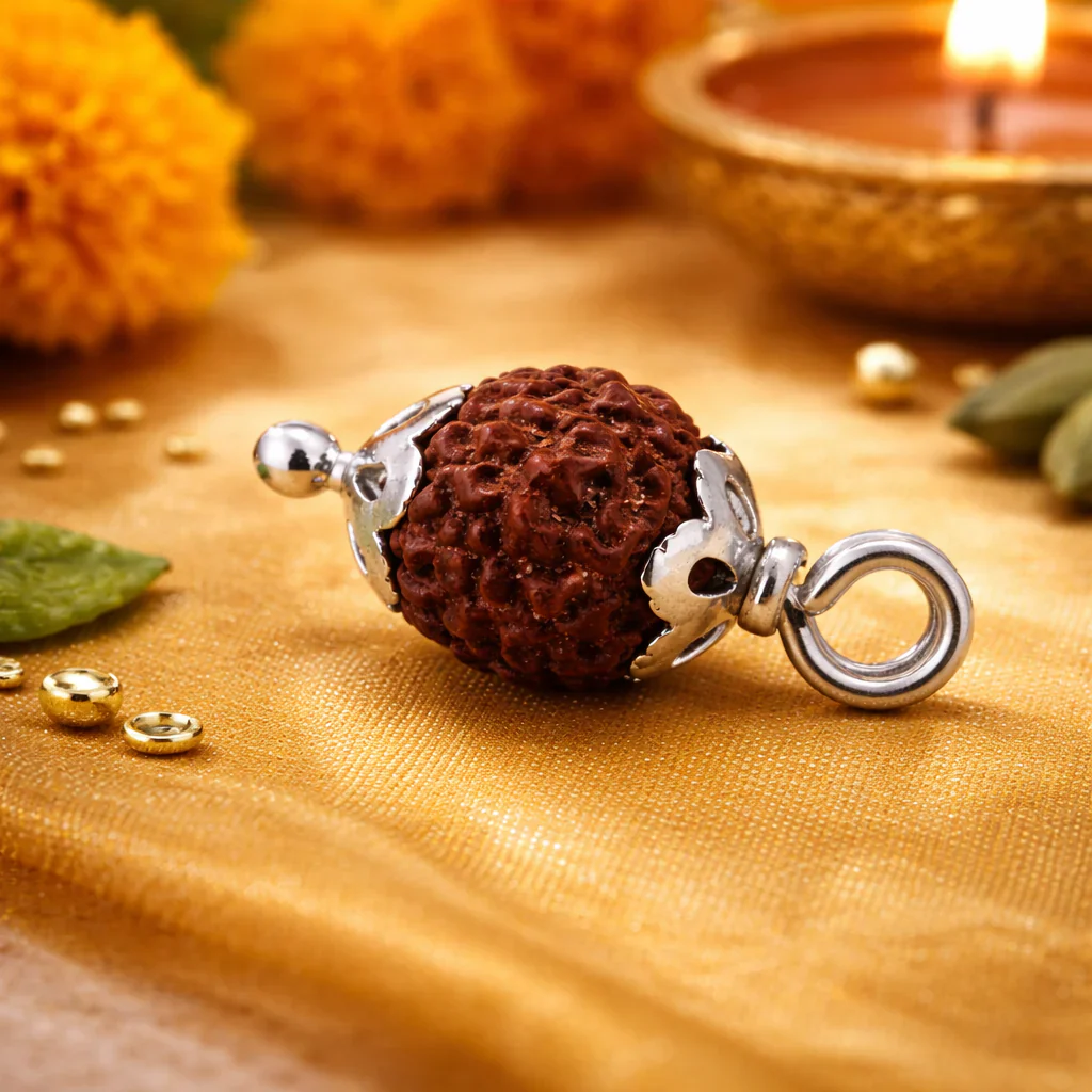 Divine Rudraksha Silver Pendant - Image 2