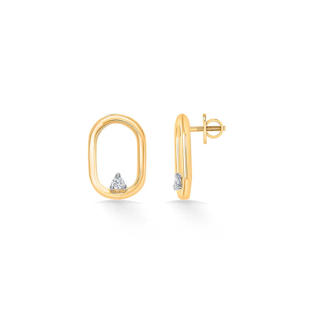 Eclipse Gold & Diamond Earring For Women - Image 3
