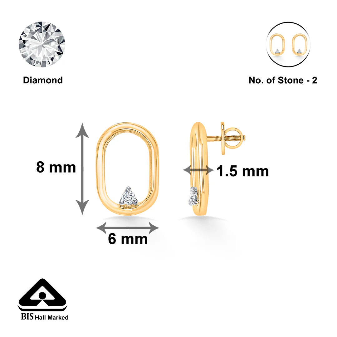 Eclipse Gold & Diamond Earring For Women - Image 5