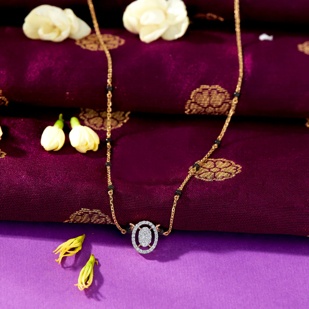 Ecliptica Charm Gold & Diamond Modern Mangalsutra For Women